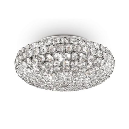 Ideal Lux - LED-kristallikattovalaisin KING 5xG9/3W/230V halkaisija 38 cm kiiltävä kromi