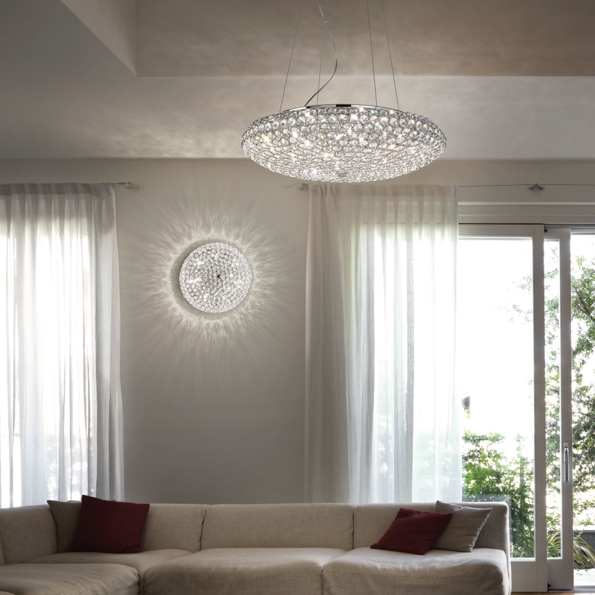 Ideal Lux - LED-kristallikattovalaisin KING 5xG9/3W/230V halkaisija 38 cm kiiltävä kromi