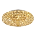 Ideal Lux - LED-kristallikattovalaisin KING 5xG9/3W/230V halkaisija 38 cm kulta