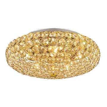 Ideal Lux - LED-kristallikattovalaisin KING 5xG9/3W/230V halkaisija 38 cm kulta