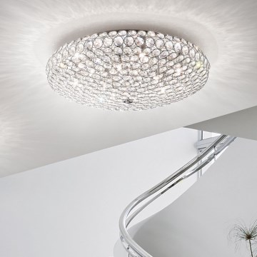 Ideal Lux - LED-kristallikattovalaisin KING 9xG9/3W/230V halkaisija 53,5 cm kiiltävä kromi