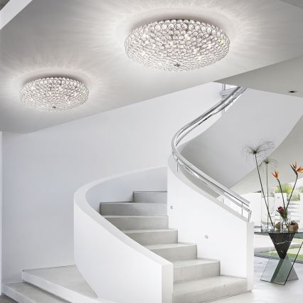Ideal Lux - LED-kristallikattovalaisin KING 9xG9/3W/230V halkaisija 53,5 cm kiiltävä kromi