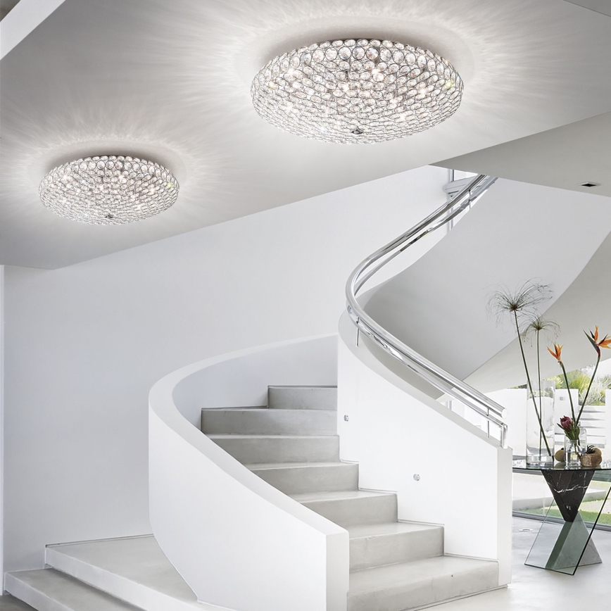 Ideal Lux - LED-kristallikattovalaisin KING 9xG9/3W/230V halkaisija 53,5 cm kiiltävä kromi