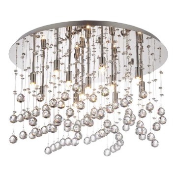 Ideal Lux - LED-kristallikattovalaisin MOONLIGHT 12xG9/3W/230V halkaisija 60 cm kiiltävä kromi