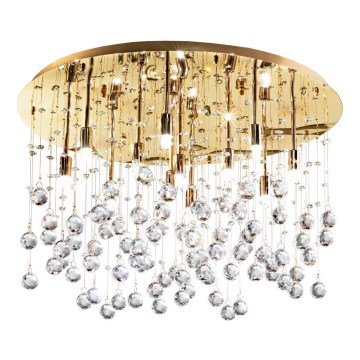 Ideal Lux - LED-kristallikattovalaisin MOONLIGHT 12xG9/3W/230V pr.60 cm kulta