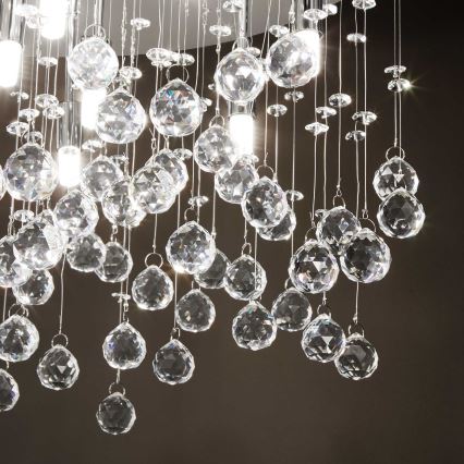 Ideal Lux - LED-kristallikattovalaisin MOONLIGHT 12xG9/3W/230V pr.60 cm kulta
