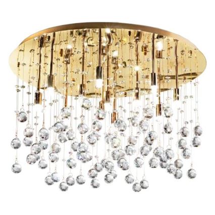 Ideal Lux - LED-kristallikattovalaisin MOONLIGHT 15xG9/3W/230V halkaisija 80 cm kulta
