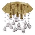 Ideal Lux - LED-kristallikattovalaisin MOONLIGHT 5xG9/3W/230V halkaisija 26 cm kulta