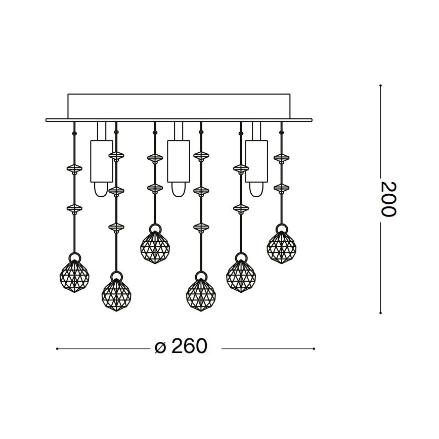 Ideal Lux - LED-kristallikattovalaisin MOONLIGHT 5xG9/3W/230V halkaisija 26 cm kulta