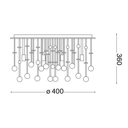 Ideal Lux - LED-kristallikattovalaisin MOONLIGHT 8xG9/3W/230V halkaisija 40 cm kulta