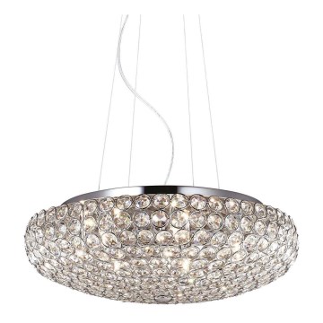Ideal Lux - LED-kristallikruunu johdossa KING 7xG9/3W/230V halkaisija 46 cm kiiltävä kromi