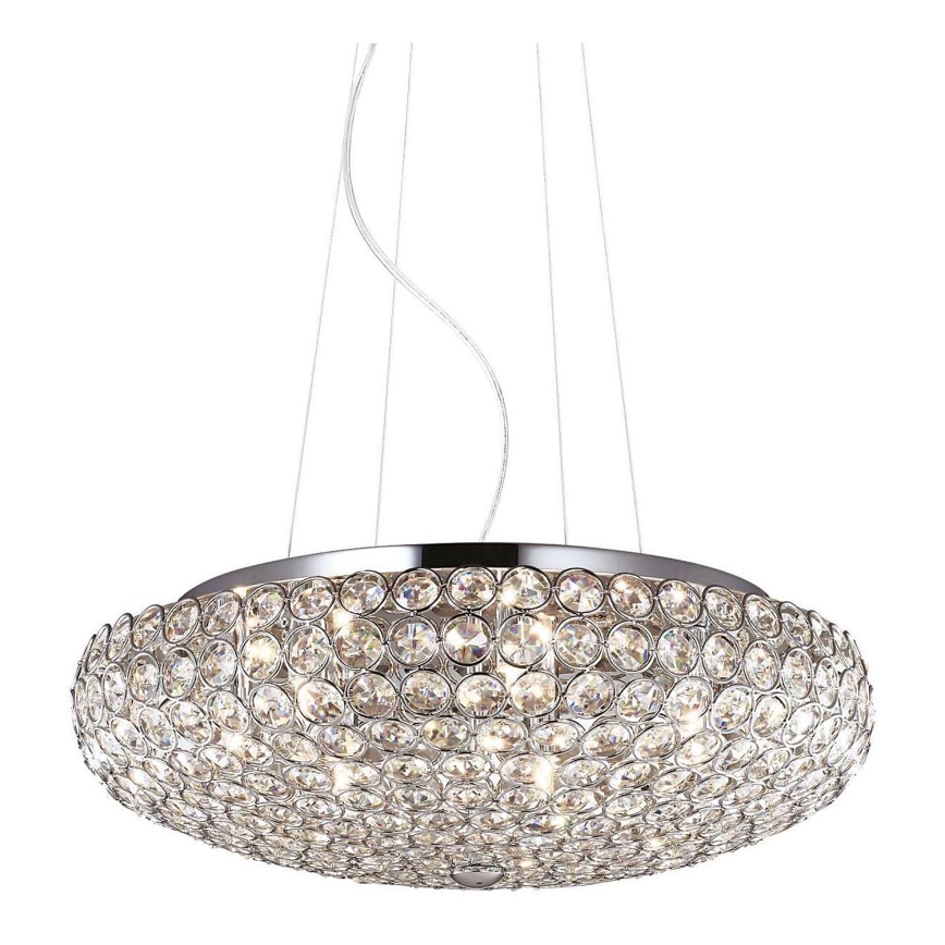 Ideal Lux - LED-kristallikruunu johdossa KING 7xG9/3W/230V halkaisija 46 cm kiiltävä kromi