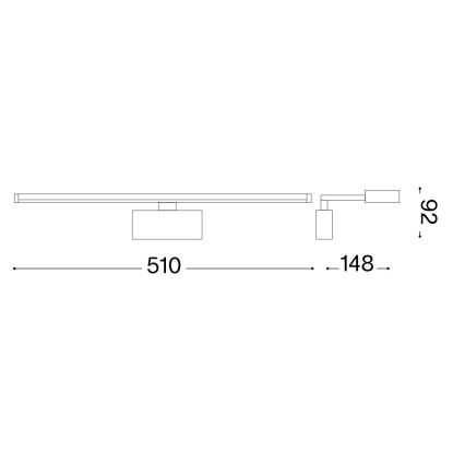 Ideal Lux - LED-kuvavalo ALMA LED/12,5W/230V 51 cm CRI 90 kiiltävä kromi