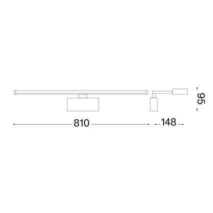 Ideal Lux - LED-kuvavalo ALMA LED/18W/230V 81 cm CRI 90 kulta
