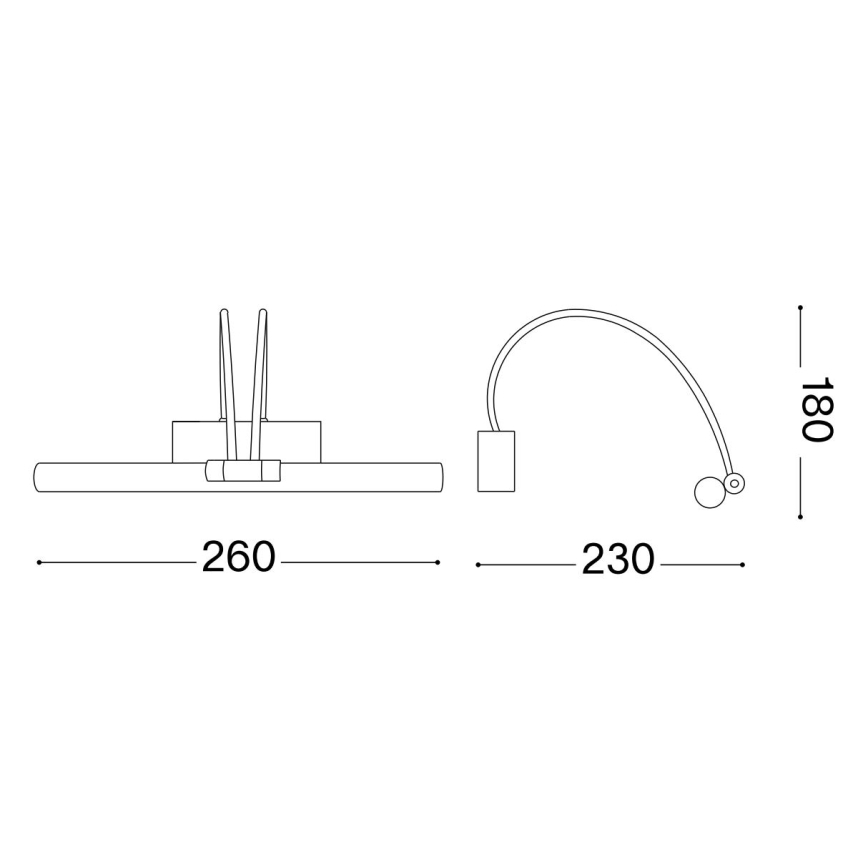 Ideal Lux - LED-kuvavalo BOW LED/3,5W/230V 26 cm CRI 90 kulta