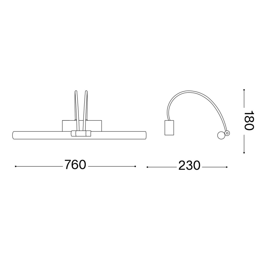 Ideal Lux - LED-kuvavalo BOW LED/8W/230V 76 cm CRI 90 kulta