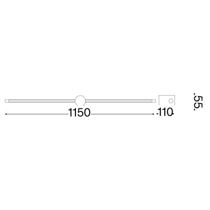 Ideal Lux - LED-kuvavalo FILO LED/16W/230V 115 cm CRI 90 musta