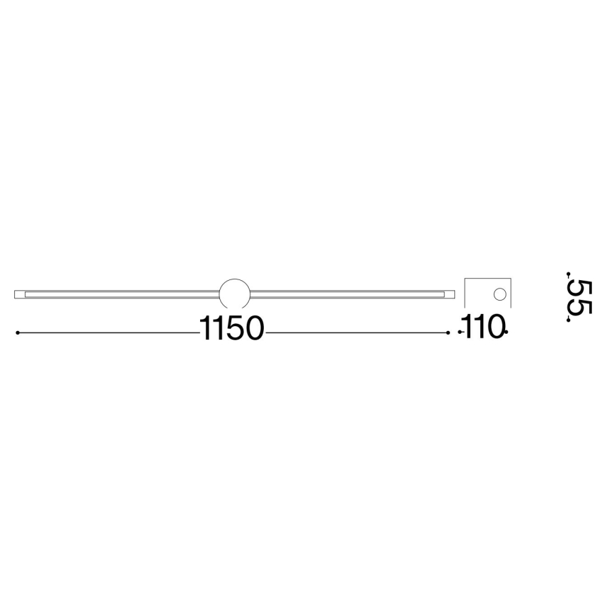 Ideal Lux - LED-kuvavalo FILO LED/16W/230V 115 cm CRI 90 musta