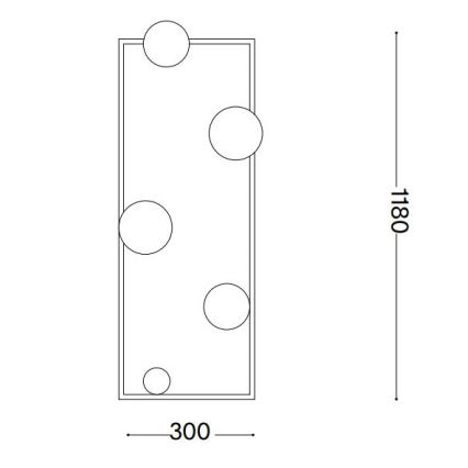 Ideal Lux - LED-lattiavalaisin ANGOLO 5xG9/3W/230V musta