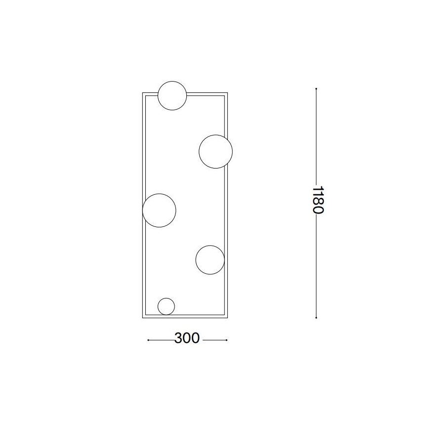 Ideal Lux - LED-lattiavalaisin ANGOLO 5xG9/3W/230V musta