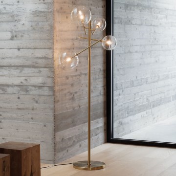Ideal Lux - LED-lattiavalaisin EQUINOXE 4xG4/2W/230V messinki/läpinäkyvä