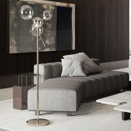 Ideal Lux - LED-lattiavalaisin EQUINOXE 4xG4/2W/230V messinki/läpinäkyvä