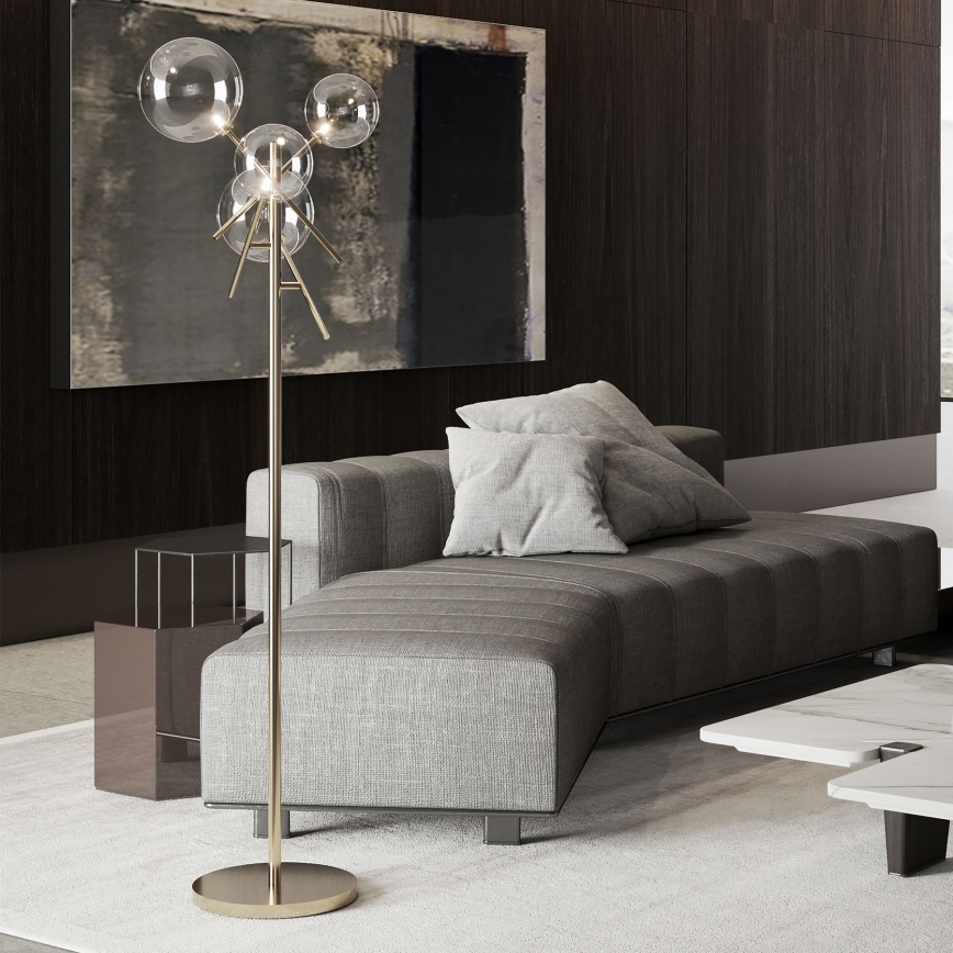 Ideal Lux - LED-lattiavalaisin EQUINOXE 4xG4/2W/230V messinki/läpinäkyvä