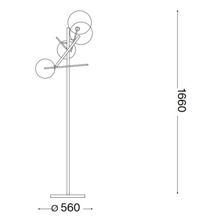 Ideal Lux - LED-lattiavalaisin EQUINOXE 4xG4/2W/230V messinki/läpinäkyvä