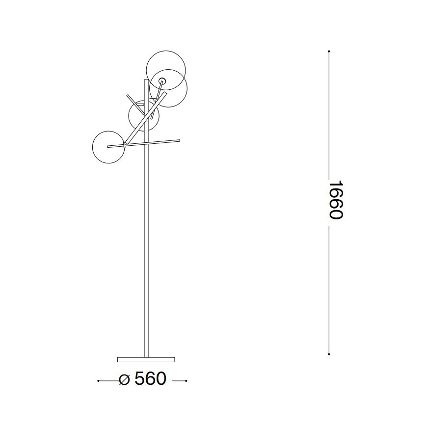 Ideal Lux - LED-lattiavalaisin EQUINOXE 4xG4/2W/230V messinki/läpinäkyvä