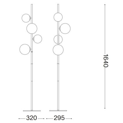 Ideal Lux - LED-lattiavalaisin PERLAGE 4xG9/3W/230V kulta/savuinen