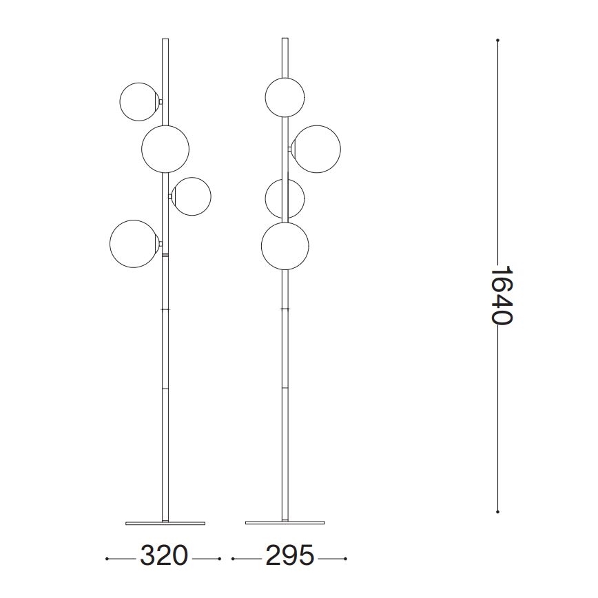 Ideal Lux - LED-lattiavalaisin PERLAGE 4xG9/3W/230V kulta/savuinen