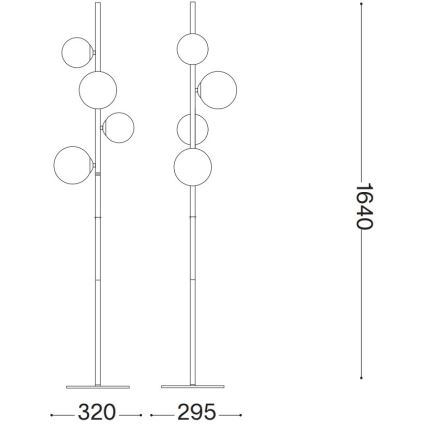 Ideal Lux - LED-lattiavalaisin PERLAGE 4xG9/3W/230V kulta/valkoinen
