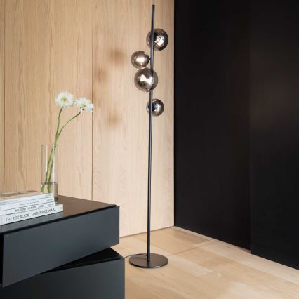 Ideal Lux - LED-lattiavalaisin PERLAGE 4xG9/3W/230V musta/savuinen