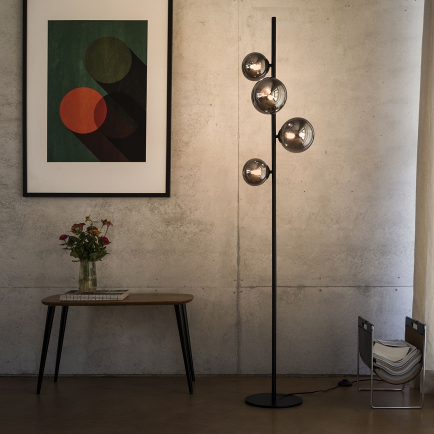 Ideal Lux - LED-lattiavalaisin PERLAGE 4xG9/3W/230V musta/savuinen