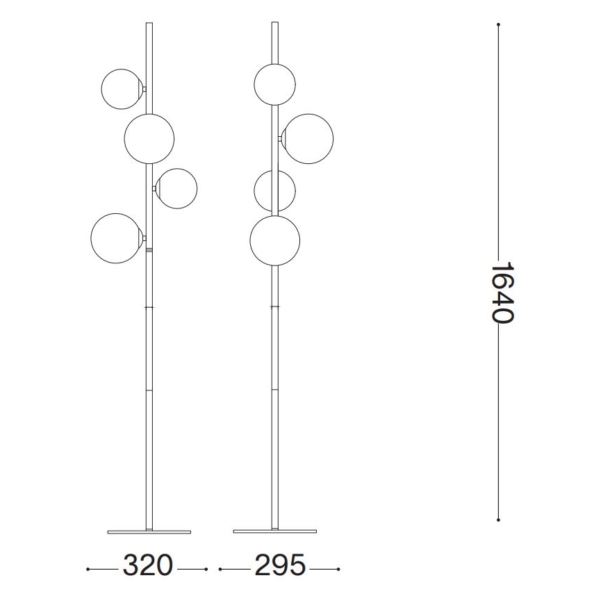 Ideal Lux - LED-lattiavalaisin PERLAGE 4xG9/3W/230V musta/savuinen