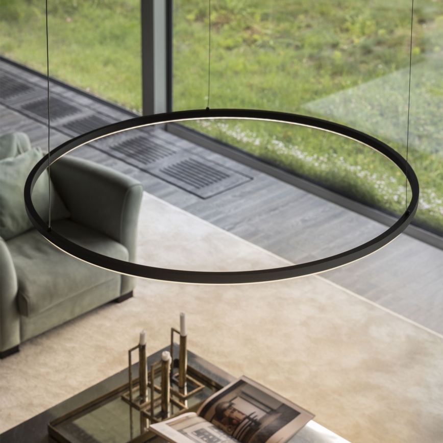 Ideal Lux - LED-riippuvalaisin vaijerilla ORACLE SLIM LED/29W/230V 3000K CRI 90 Ø 50 cm musta