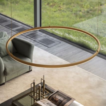 Ideal Lux - LED-riippuvalaisin vaijerilla ORACLE SLIM LED/29W/230V 4000K CRI 90 halkaisija 50 cm kultainen