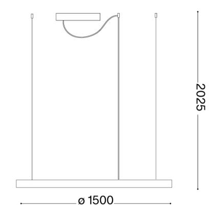 Ideal Lux - ORACLE SLIM LED/83W/230V 3000K CRI 90 vaijeririippuvalaisin Ø 150 cm, kultainen