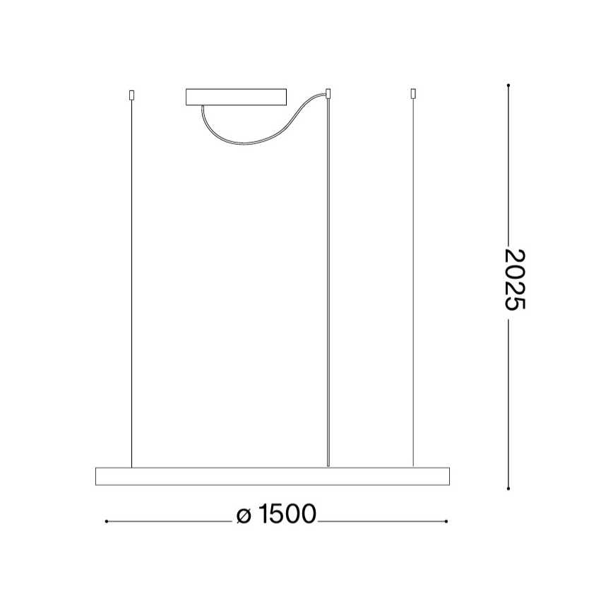 Ideal Lux - ORACLE SLIM LED/83W/230V 3000K CRI 90 vaijeririippuvalaisin Ø 150 cm, kultainen
