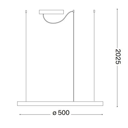 Ideal Lux - LED-himmennettävä riippuvalaisin vaijerilla ORACLE SLIM LED/28W/230V 3000K CRI 90 halkaisija 50 cm valkoinen