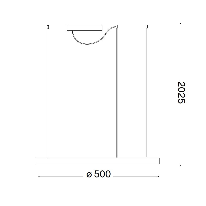 Ideal Lux - LED-himmennettävä riippuvalaisin vaijerilla ORACLE SLIM LED/28W/230V 3000K CRI 90 halkaisija 50 cm valkoinen