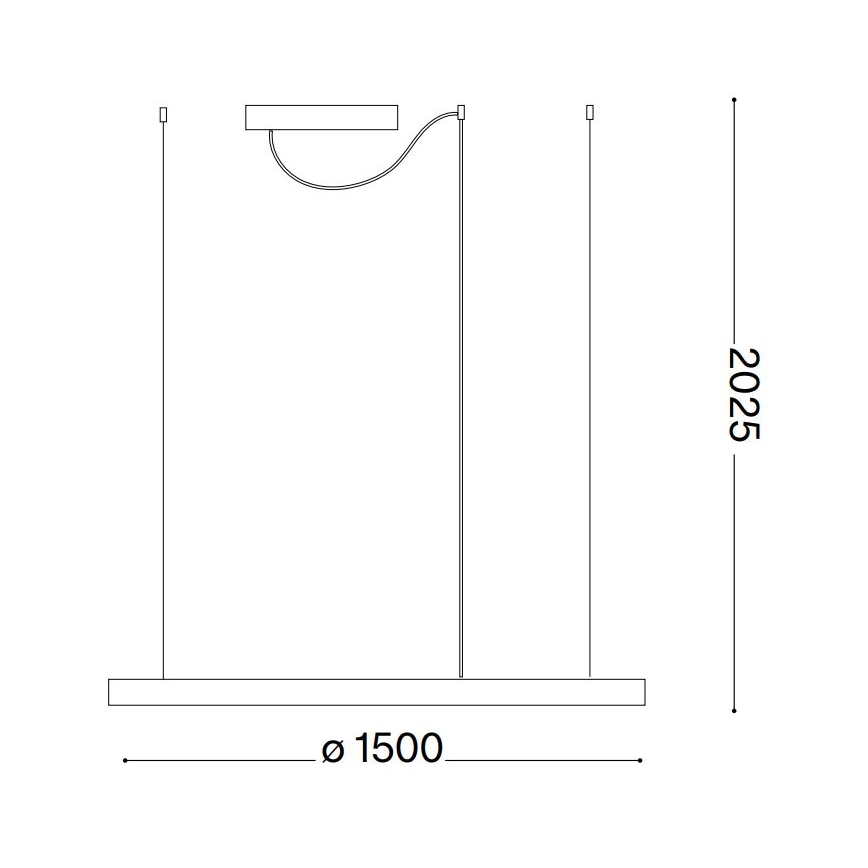 Ideal Lux - LED-riippuvalaisin kaapelilla ORACLE SLIM LED/29W/230V 2700K CRI 90 Ø 50 cm musta