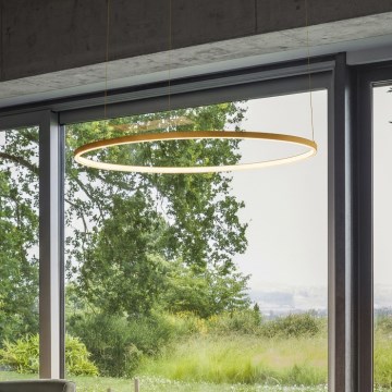 Ideal Lux - LED-riippuvalaisin vaijerilla ORACLE SLIM LED/29W/230V 4000K CRI 90 halkaisija 50 cm kultainen