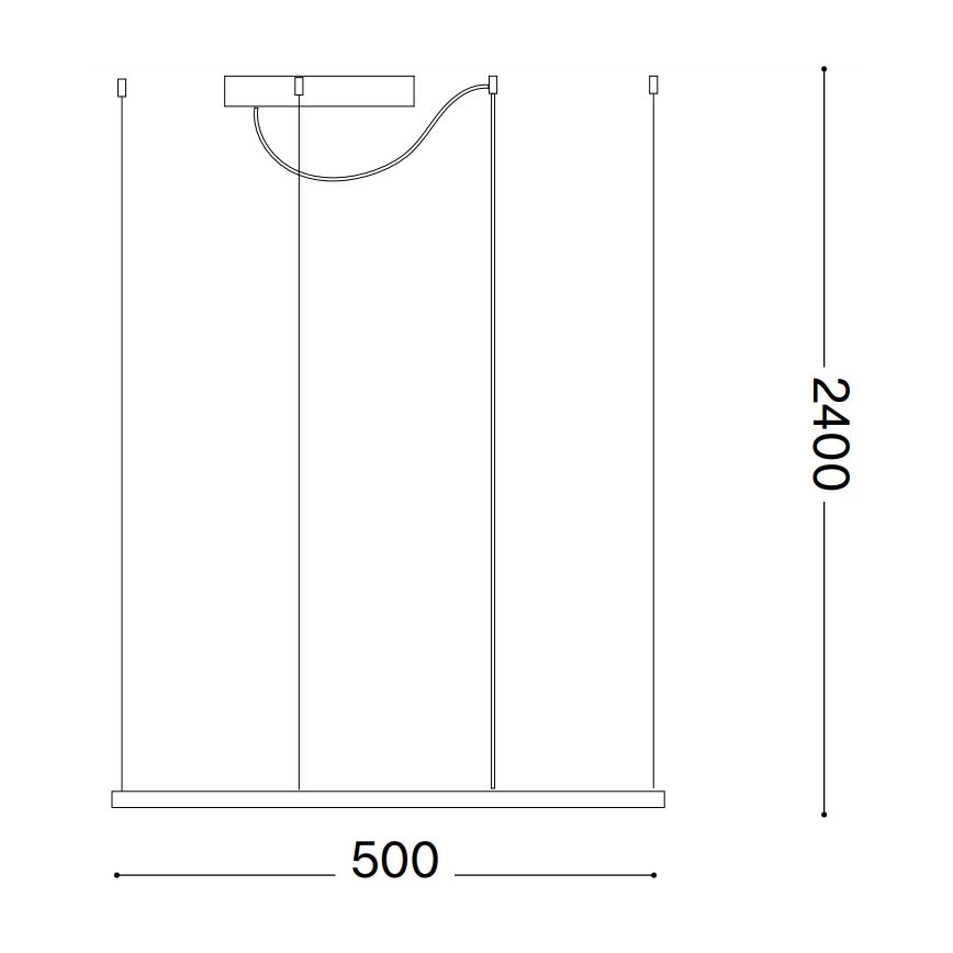 Ideal Lux - LED-riippuvalaisin kaapelilla ORACLE SLIM LED/33W/230V 3000K CRI 90 50x50 cm musta