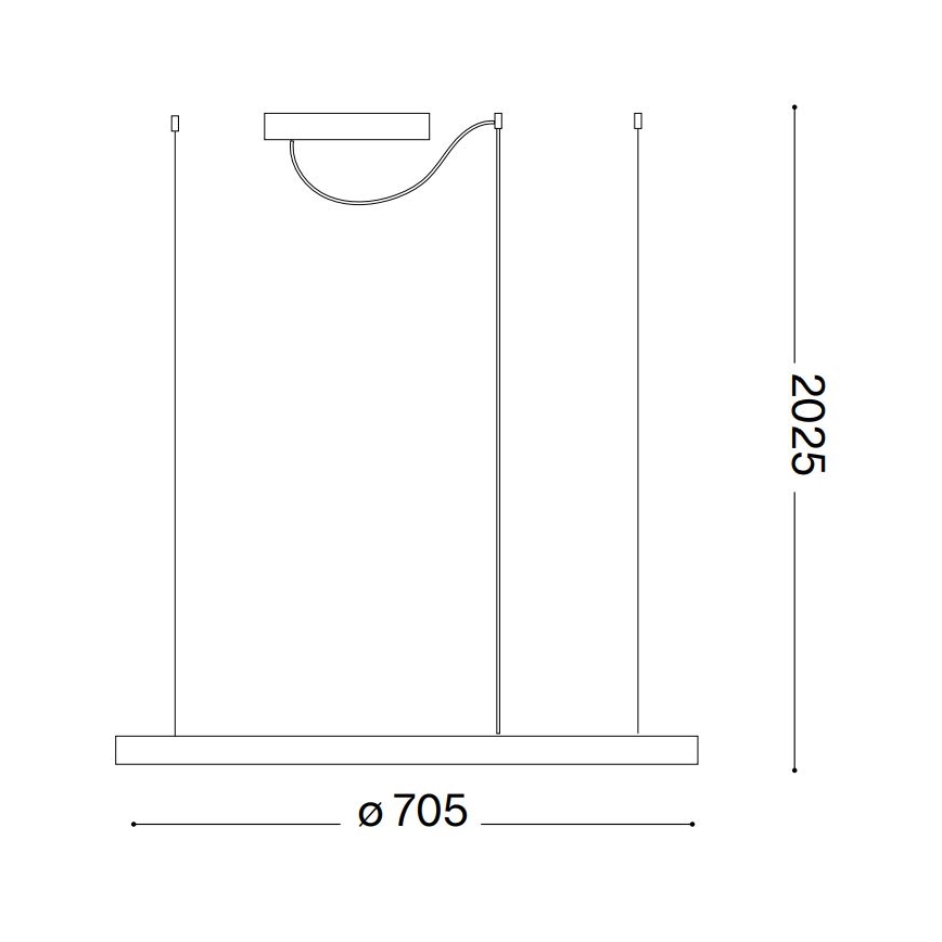 Ideal Lux - ORACLE SLIM LED riippuvalaisin vaijerilla LED/37W/230V 2700K Ra 90 Ø 70 cm musta