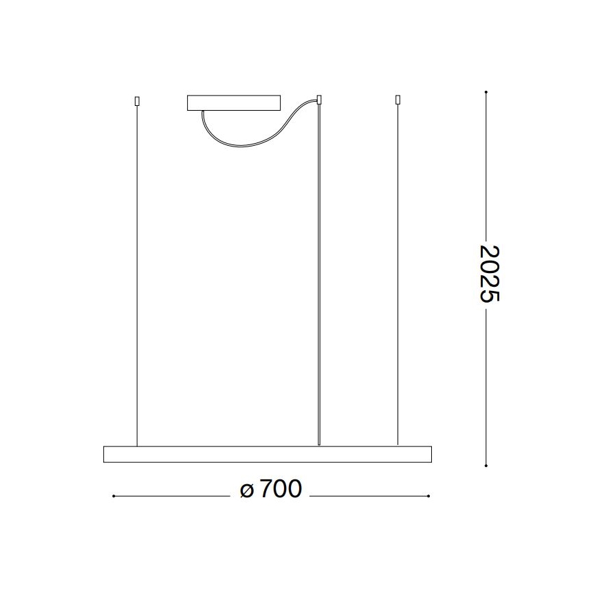 Ideal Lux - LED-himmennettävä riippuvalaisin vaijerilla ORACLE SLIM LED/40W/230V 3000K CRI 90 Ø 70 cm valkoinen