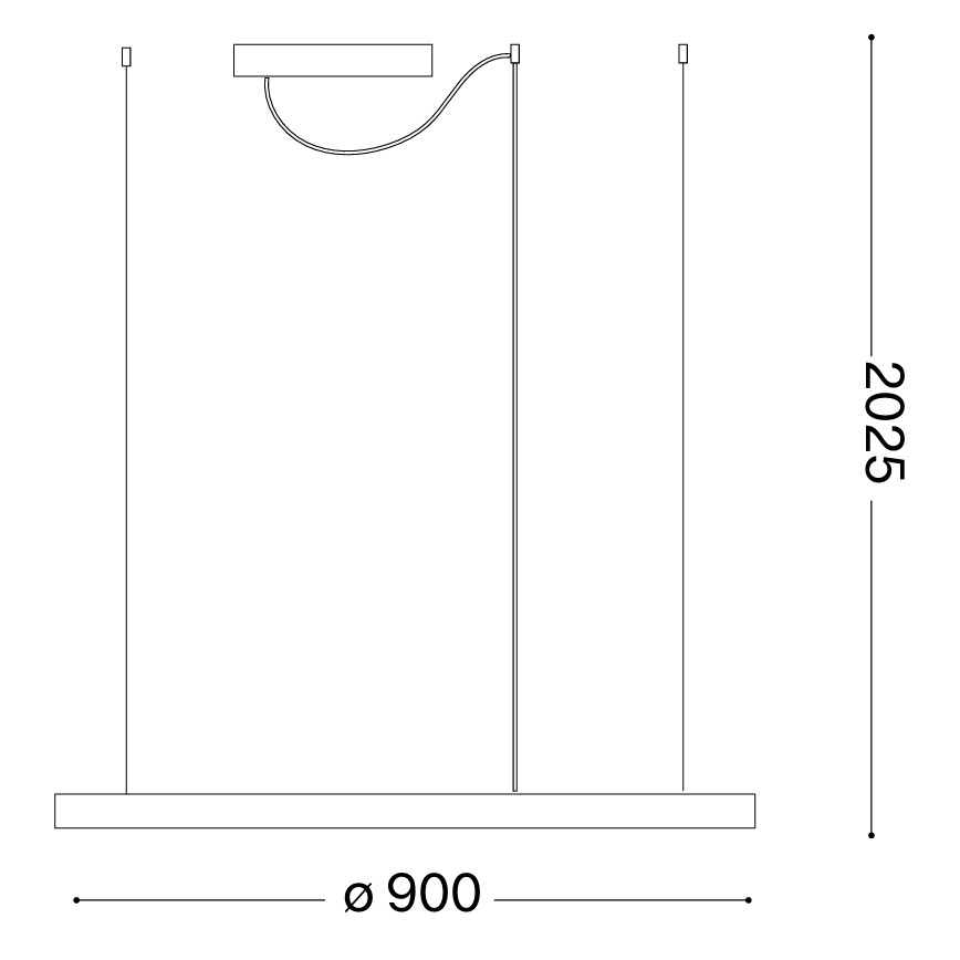 Ideal Lux - LED-riippuvalaisin vaijerilla ORACLE SLIM LED/53W/230V 3000K CRI 90 halkaisija 90 cm kultainen