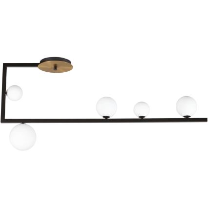 Ideal Lux - LED-riipuskattokruunu BIRDS 5xG9/3W/230V musta/kulta