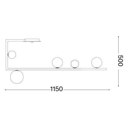 Ideal Lux - LED-riipuskattokruunu BIRDS 5xG9/3W/230V musta/kulta
