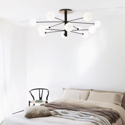Ideal Lux - LED-riipuskattokruunu COSMOPOLITAN 12xG9/3W/230V halkaisija 145 cm musta